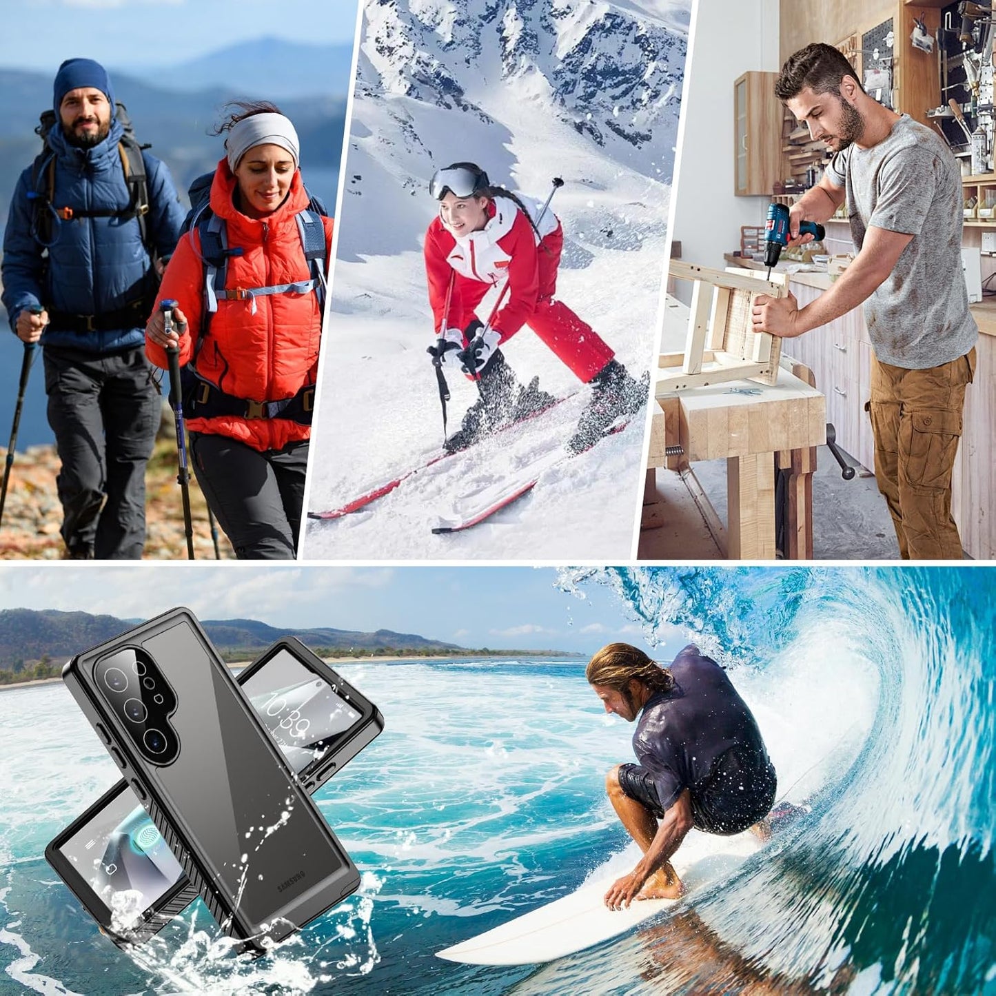 Waterproof Case for Galaxy S24 Ultra - IP68 Rated, Magnetic Kickstand, Lens and Drop Protection, Impact Resistant TPU+PC Design