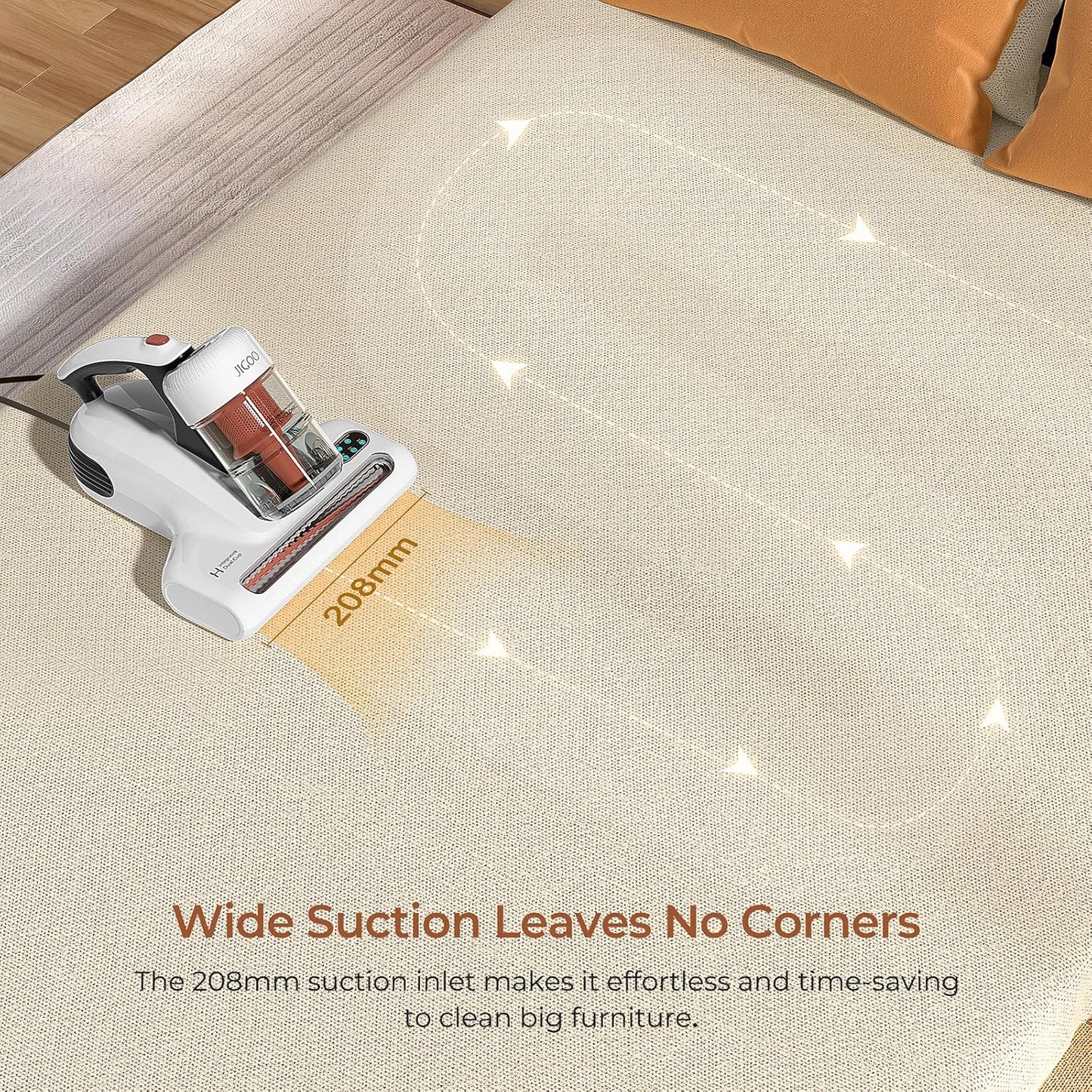 Mattress Vacuum Cleaner, UV Bed Vacuum Cleaner 500W 13Kpa Strong Suction, High Heating Tech, Deep Cleaning Bed Vacuum for Sofa/Bed/Fabric Surface