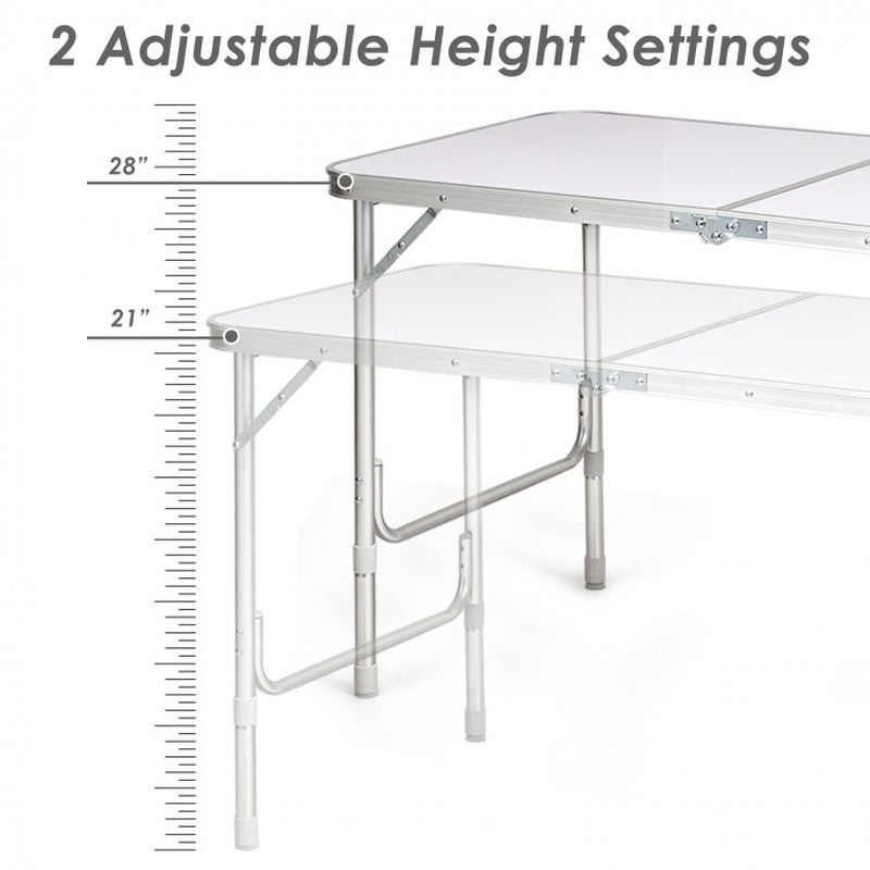 Height-Adjustable Portable Camping Table