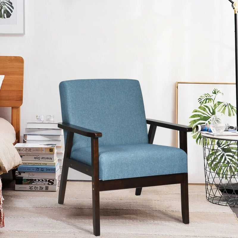Mid-Century Modern Fabric Accent Armchair for Living Room