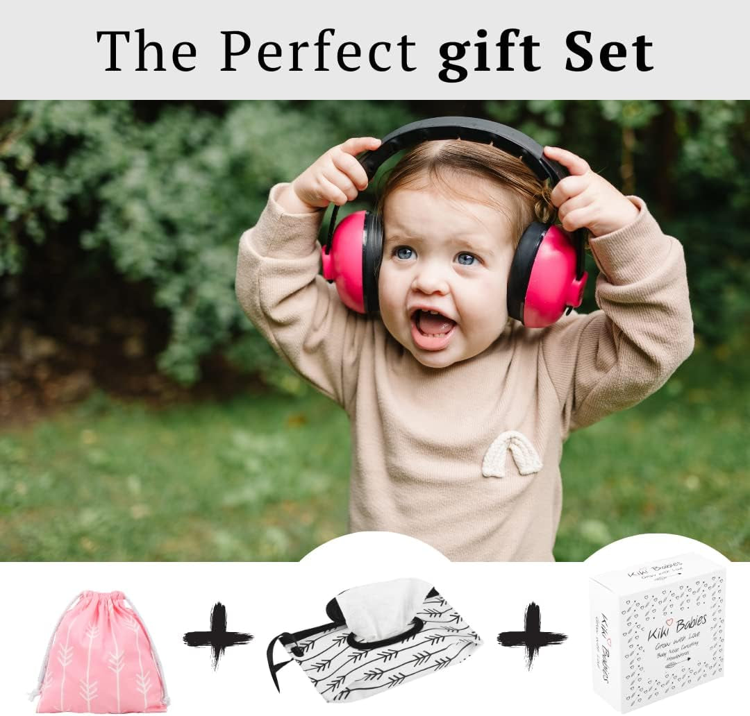 Baby Noise Canceling Headphones – Baby Wipes Dispenser, Travel Bag – Premium Soft Baby Ear Muffs – Comfortable Design