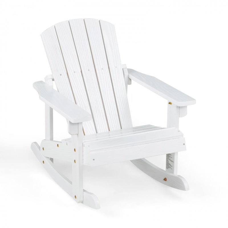 Outdoor Wooden Adirondack Rocking Chair for Children with Slatted Seat Design