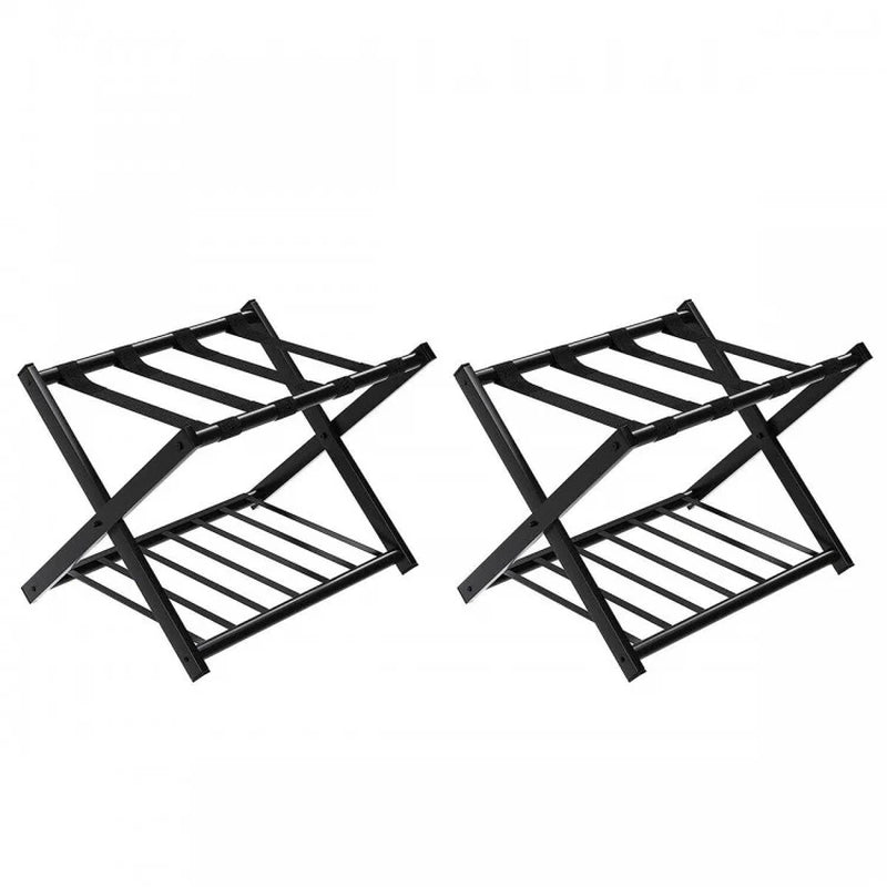 Set of 2 Folding Metal Luggage Rack Suitcase