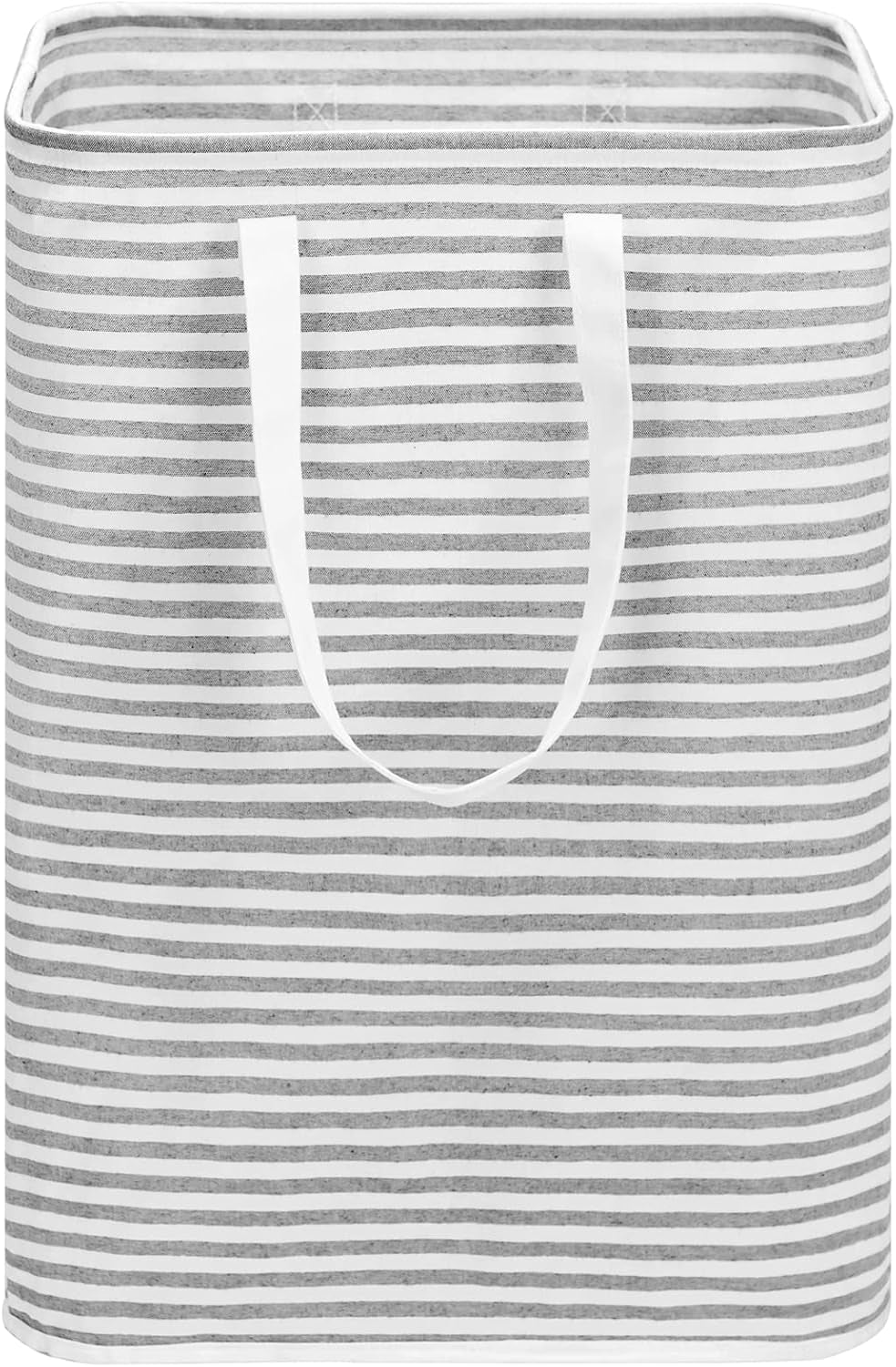 80L Freestanding Laundry Hamper with Handle, Collapsible Large Cotton Storage Basket for Clothes (Grey)