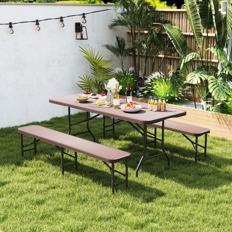 6-Foot Plastic Folding Bench with 1320 lbs Weight Capacity and Convenient Handle