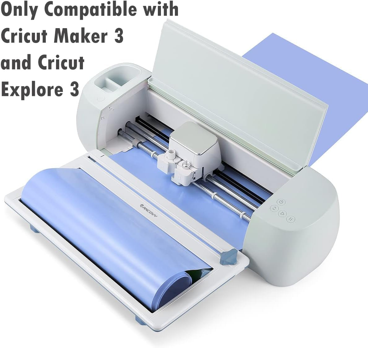 Vinyl Roll Holder with Integrated Trimmer for Cricut Maker 3 and Cricut Explore 3 - Accurate Cuts of Smart Heat Transfer Vinyl