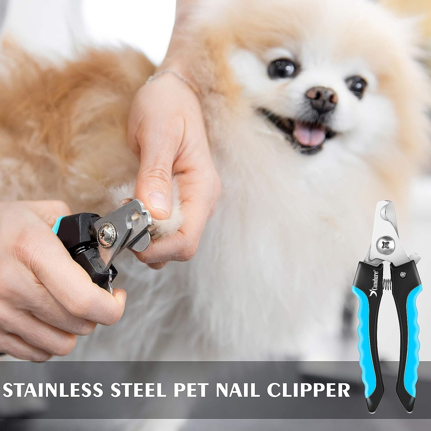 Dog Nail Clippers -Safety Guard, Pet Razor Edge Blades - Free Nail File
