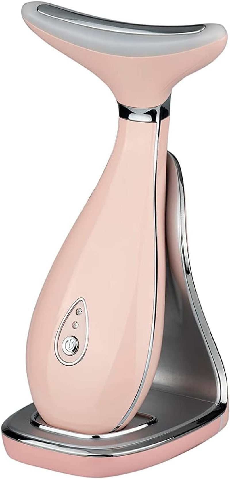 Skin Rejuvenation Device: 3-in-1 Neck and Face Massager, At-Home Facial Spa Tool with Micro-glow Technology (Pink)