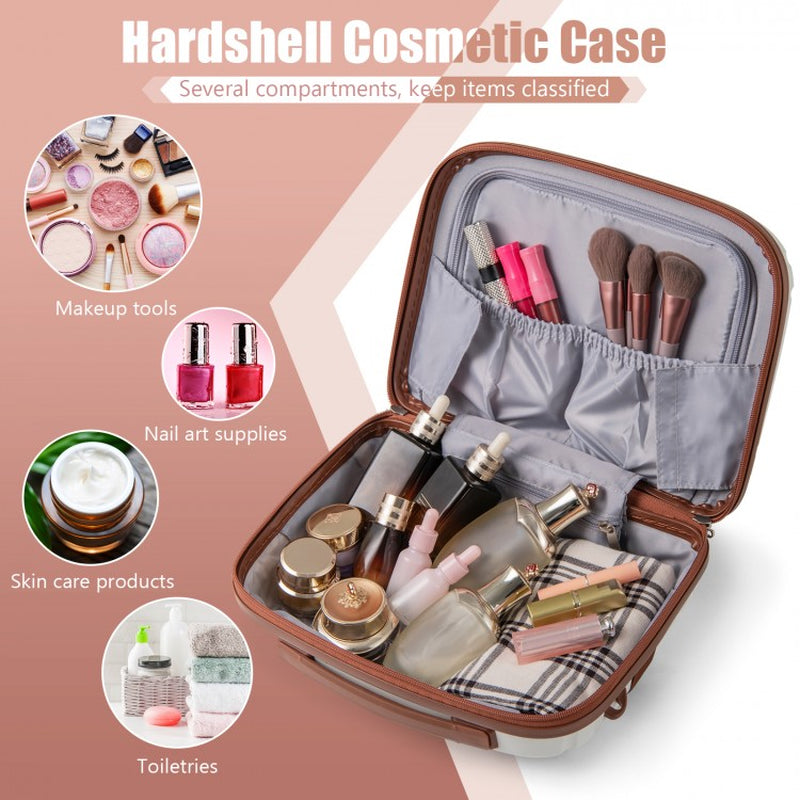 2-Piece Luggage Collection: 20-Inch Carry-On Suitcase and 14-Inch Cosmetic Case
