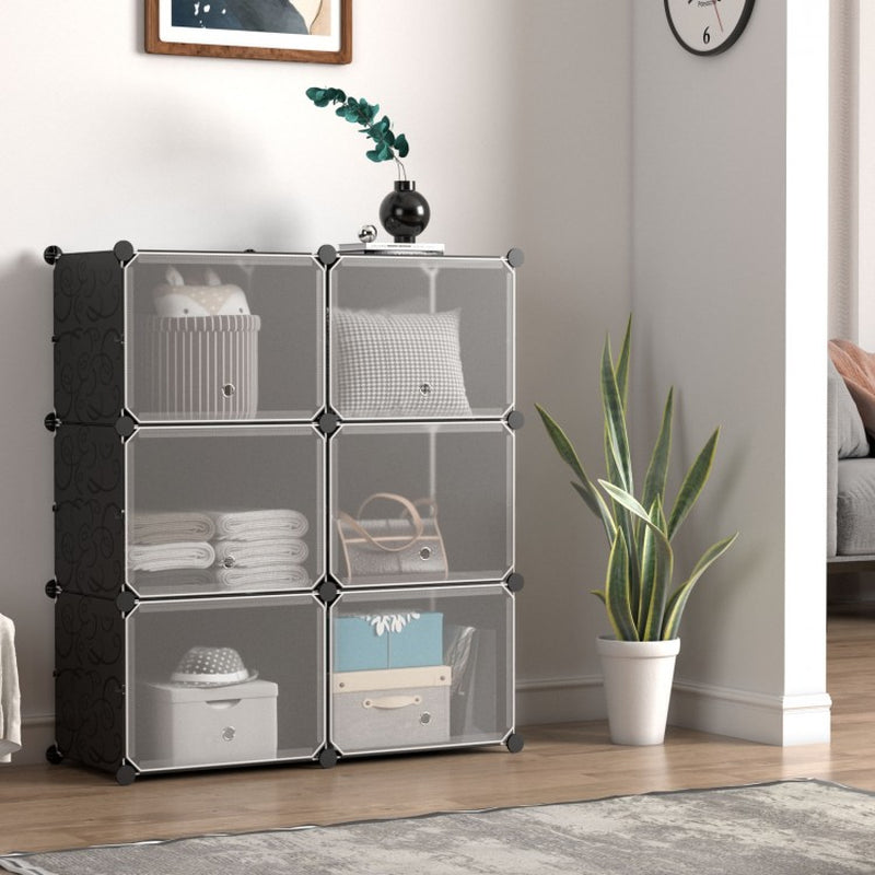 12-Cube Portable Shoe Organizer with Hooks for 48 Pairs