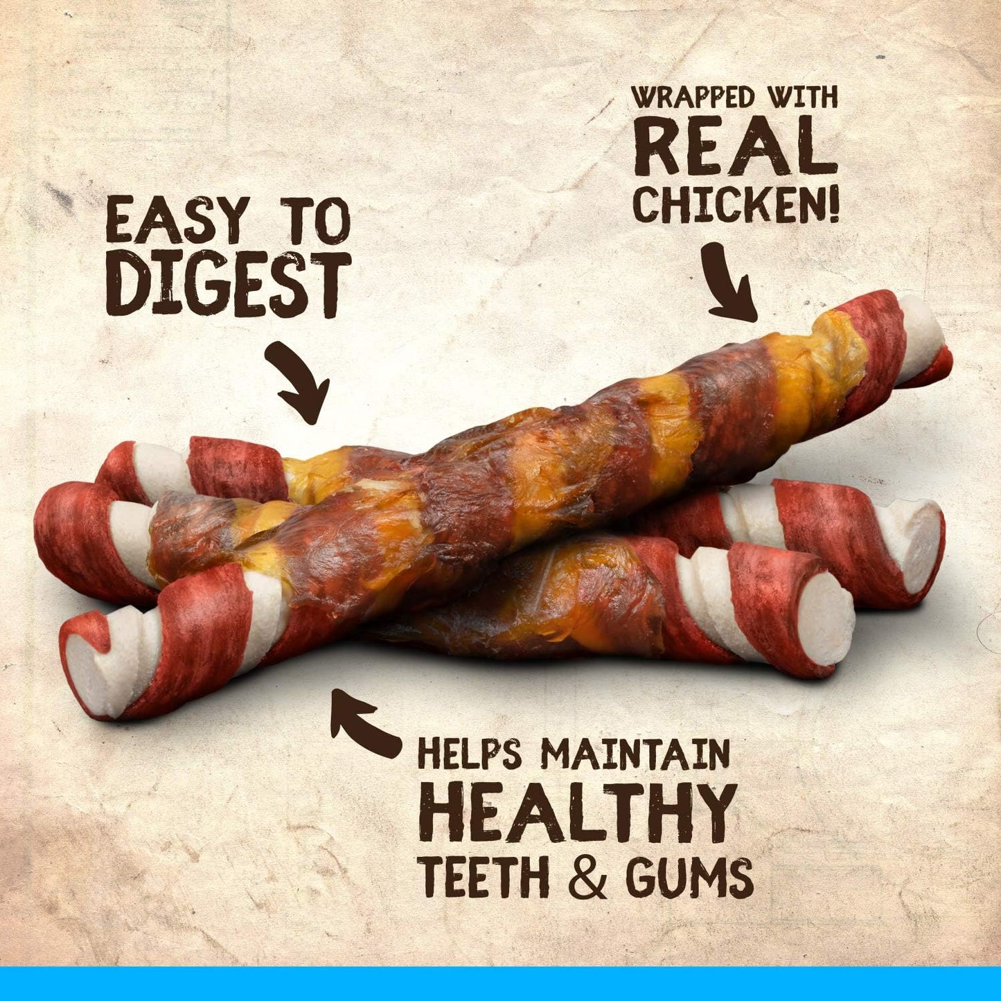 RAWHIDE-FREE BBQ Chicken Flavor Dog Chews, 12 Count (5.2 Oz)