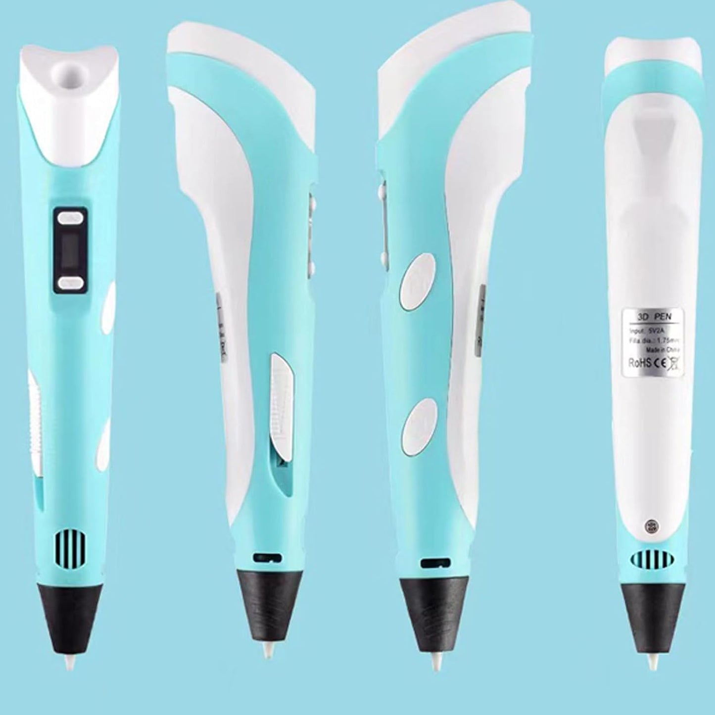 3D Printing Pen for Kids and Adults with Stencil Book and 12 Colors of PLA Filament Refills