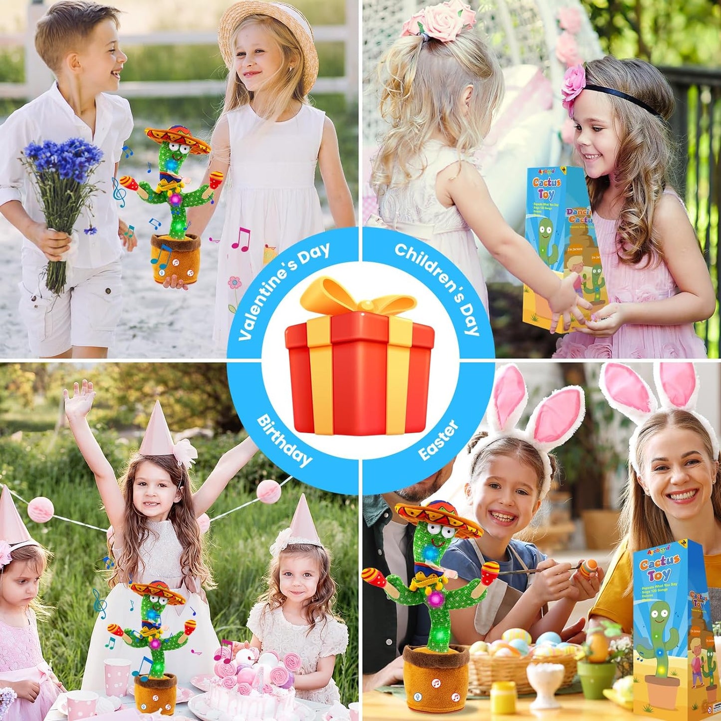 Interactive Dancing Cactus Plush Toy - Infants, Toddlers, Volume Adjustable Singing, Mimicking Function, 120 English Songs