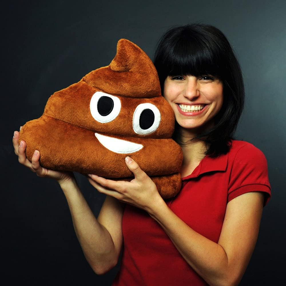 Round Triangle Emotion Cushion - Cute Decorative Stuffed Toy in Brown