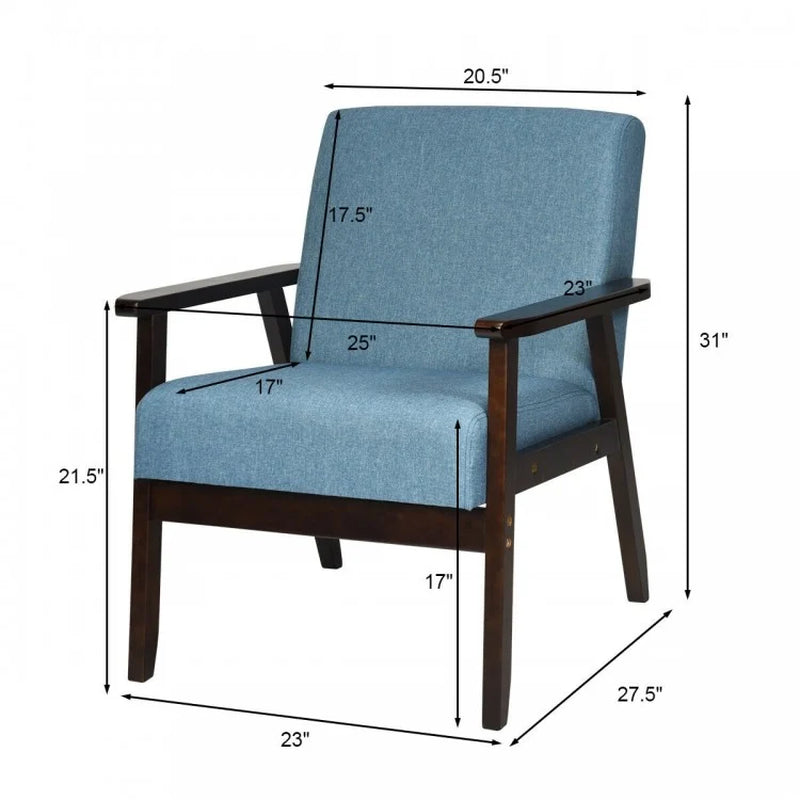 Mid-Century Modern Fabric Accent Armchair for Living Room