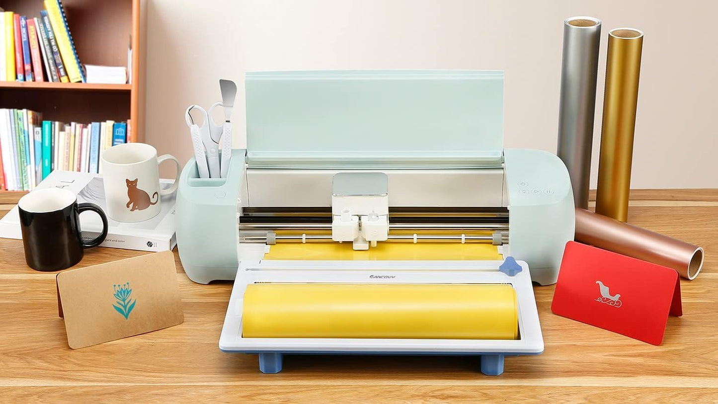 Vinyl Roll Holder with Integrated Trimmer for Cricut Maker 3 and Cricut Explore 3 - Accurate Cuts of Smart Heat Transfer Vinyl