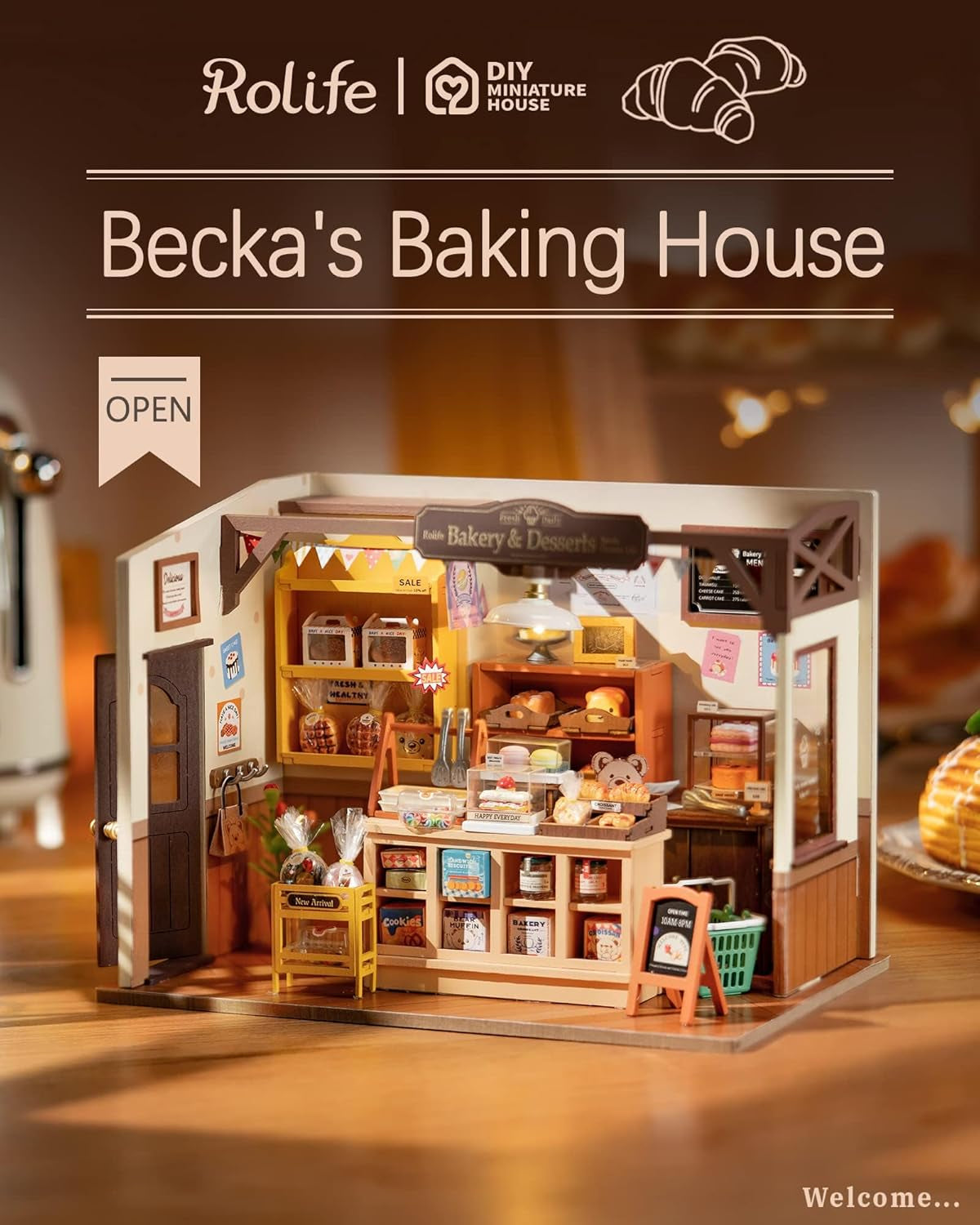 Miniature House Kit for Beginners-1:20 DIY Miniature Dollhouse Kit with LED Lights-Tiny House Crafts for Adults-Birthday Gifts Hobbies for Women and Men