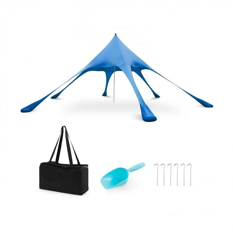 20' x 20' Beach Canopy Tent with UPF 50+ Sun Protection and Included Shovel