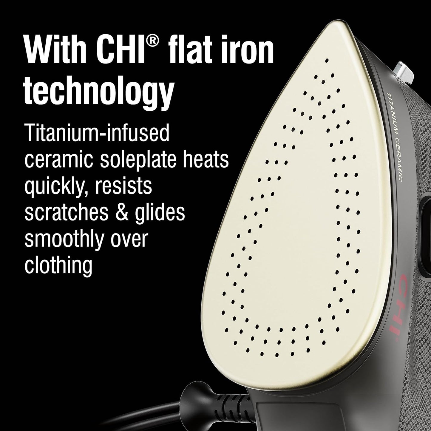 Mini Iron with Titanium-Infused Ceramic Soleplate in Black