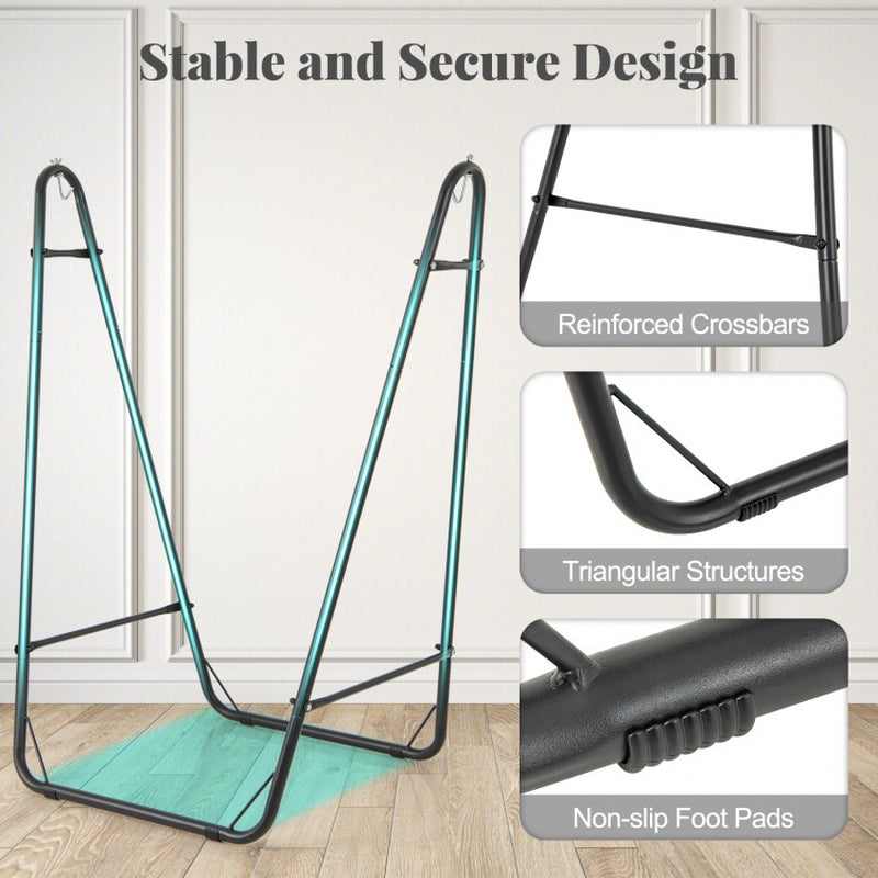 Heavy-Duty Metal Frame Hammock Chair with Convenient Side Pocket