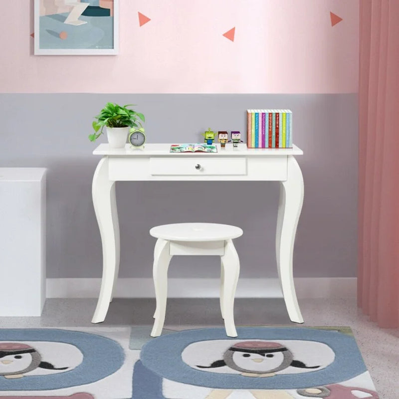 Children's Princess Makeup and Dressing Table Set with Mirror