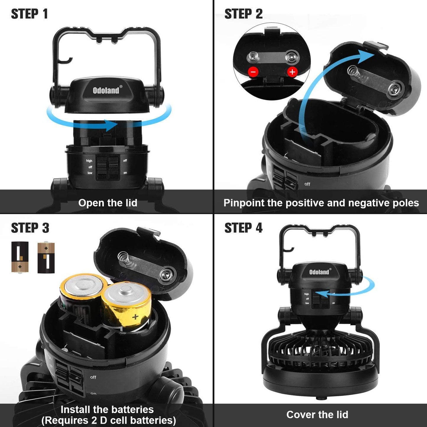 Portable LED Camping Lantern with Integrated Ceiling Fan - Essential Hurricane Emergency Survival Kit