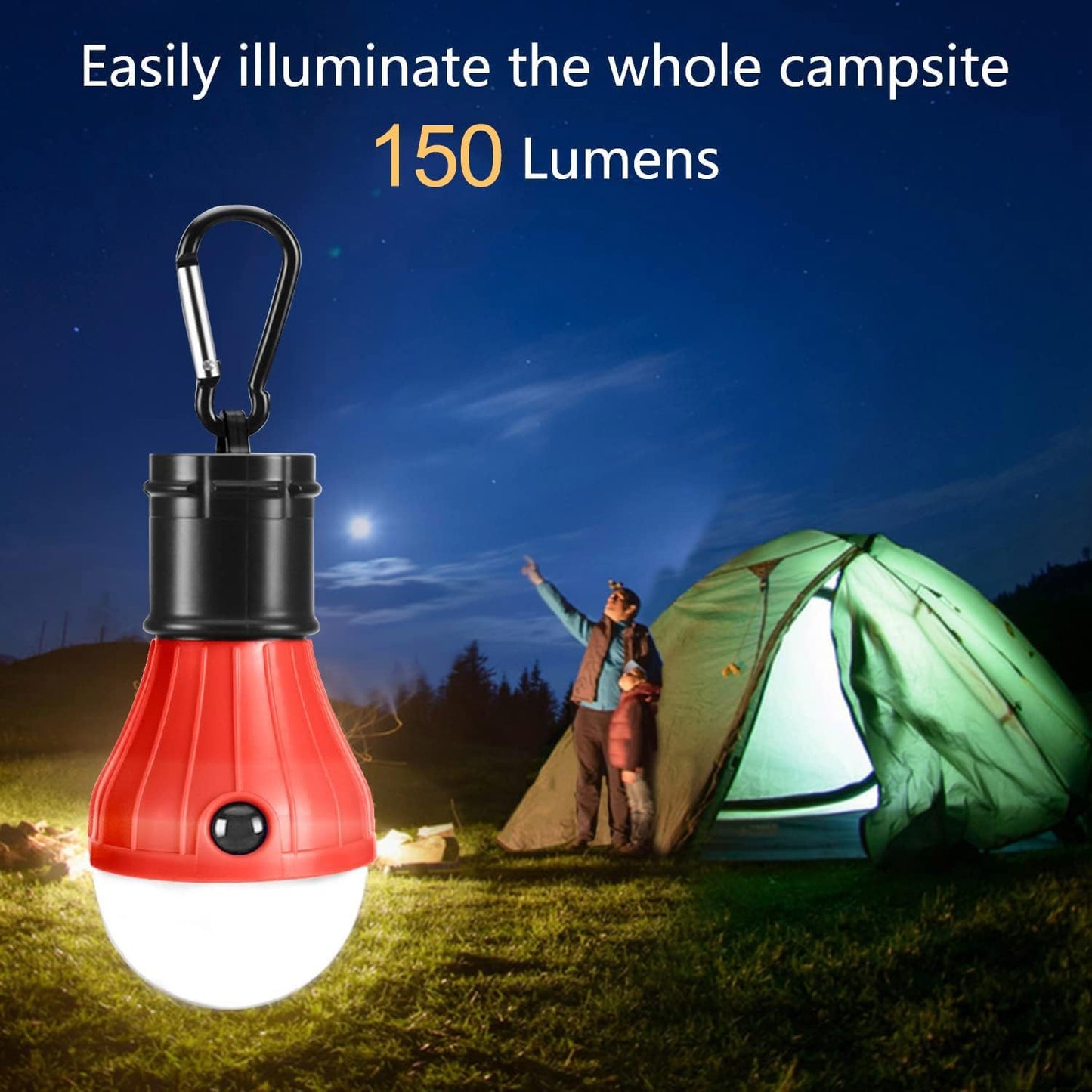 5-Pack LED Camping Lanterns with 4 Lighting Modes, Waterproof and Portable Battery-Operated Emergency Lights for Outdoor Activities