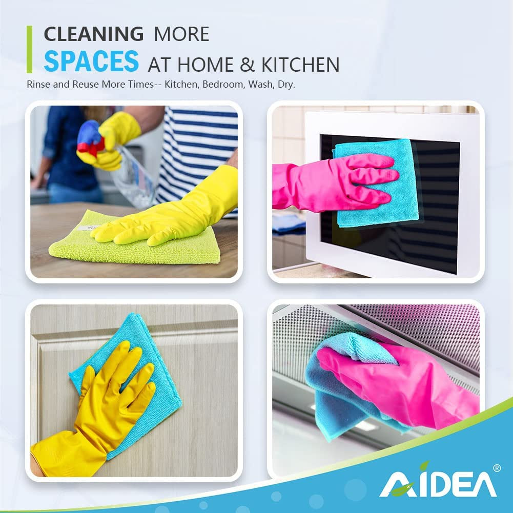 50-Pack Microfiber Cleaning Cloths - Soft, Highly Absorbent, Lint-Free and Streak-Free Towels (12" x 12")