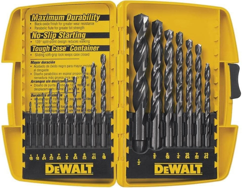 13-Piece Black Oxide Drill Bit Set with Pilot Point