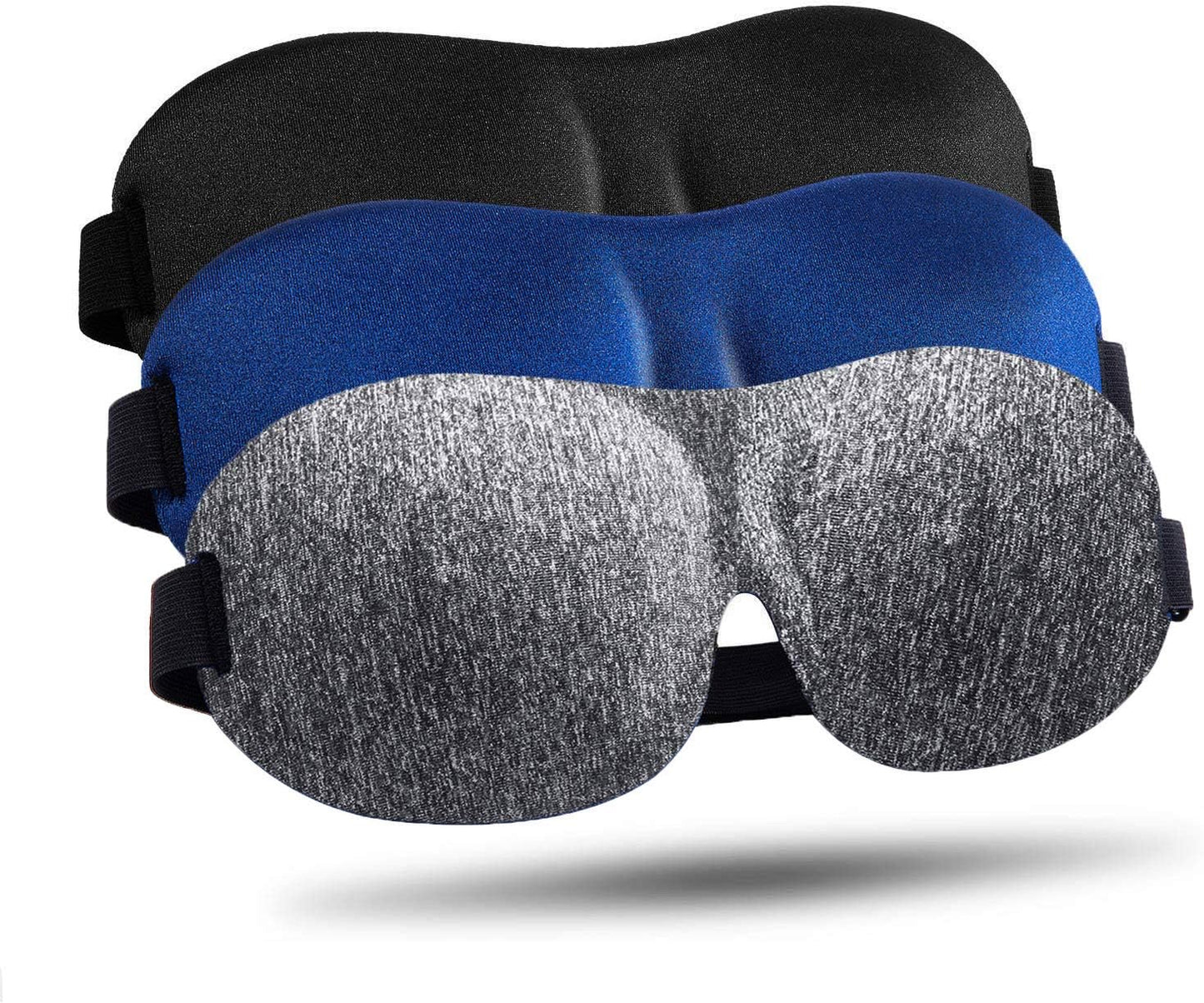 3D Blackout Sleep Masks for Side Sleepers, Pack of 3 - Ideal for Men and Women