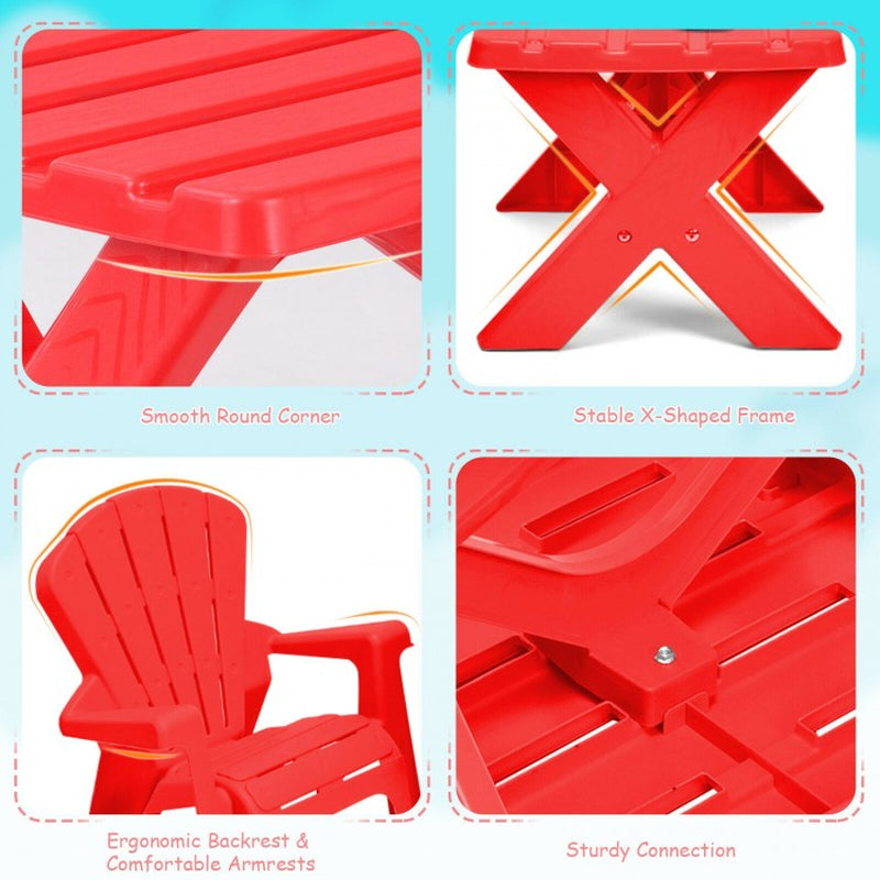 3-Piece Children's Plastic Play Table and Chair Set