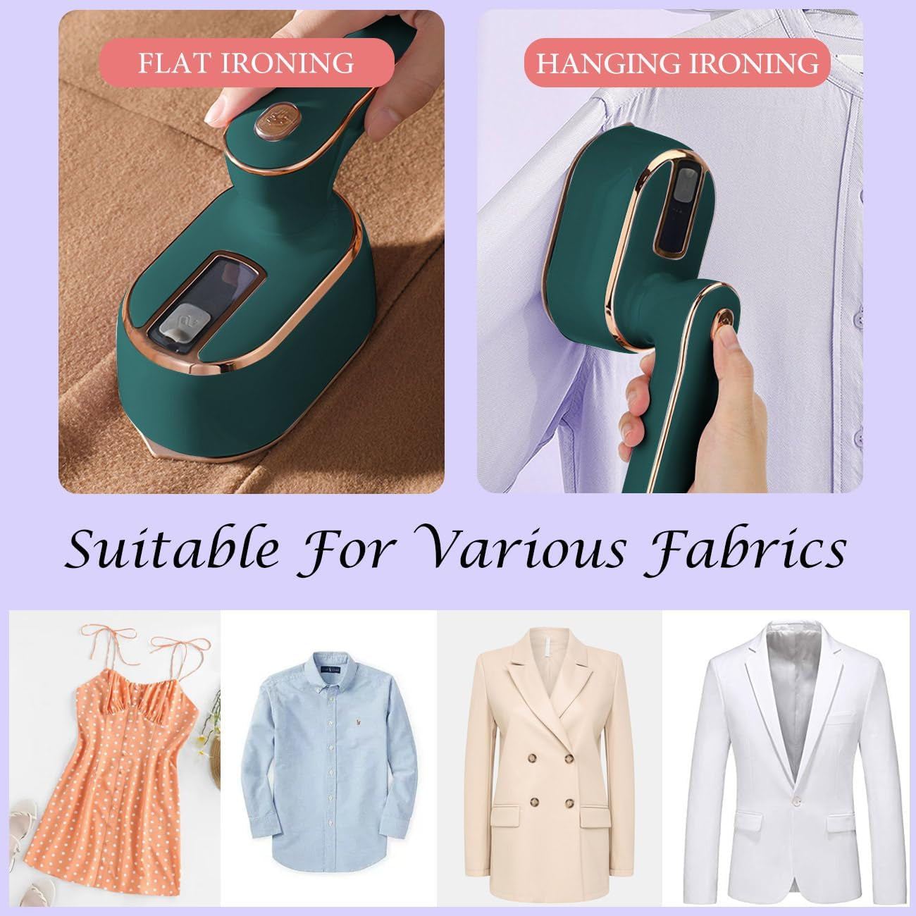 Portable Mini Handheld Travel Steamer for Clothes - Compact Garment Iron for Travel and Dorm Essentials