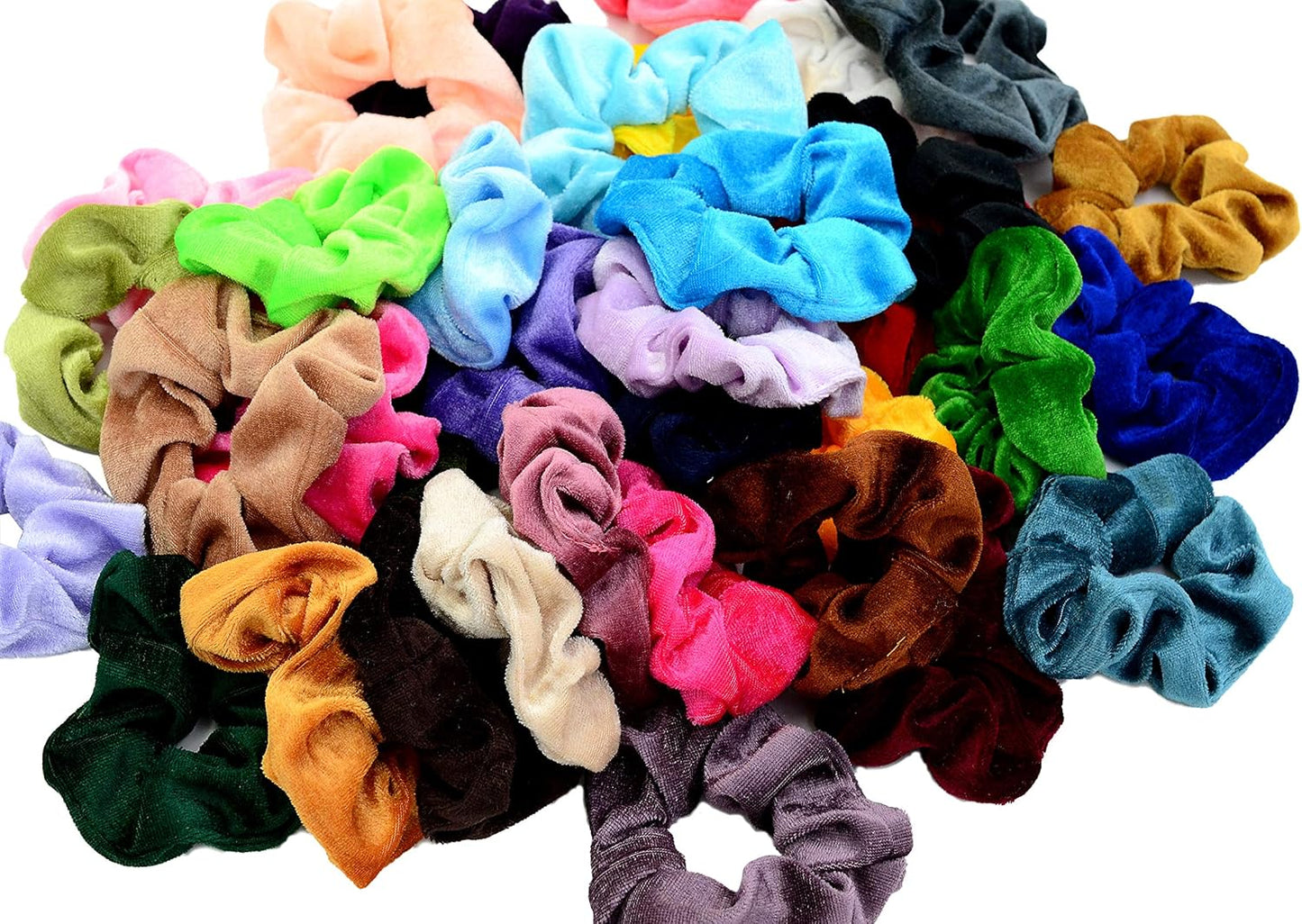 45-Piece Velvet Hair Scrunchies Set - Elastic Hair Bands and Ties for Women and Girls - Hair Accessories