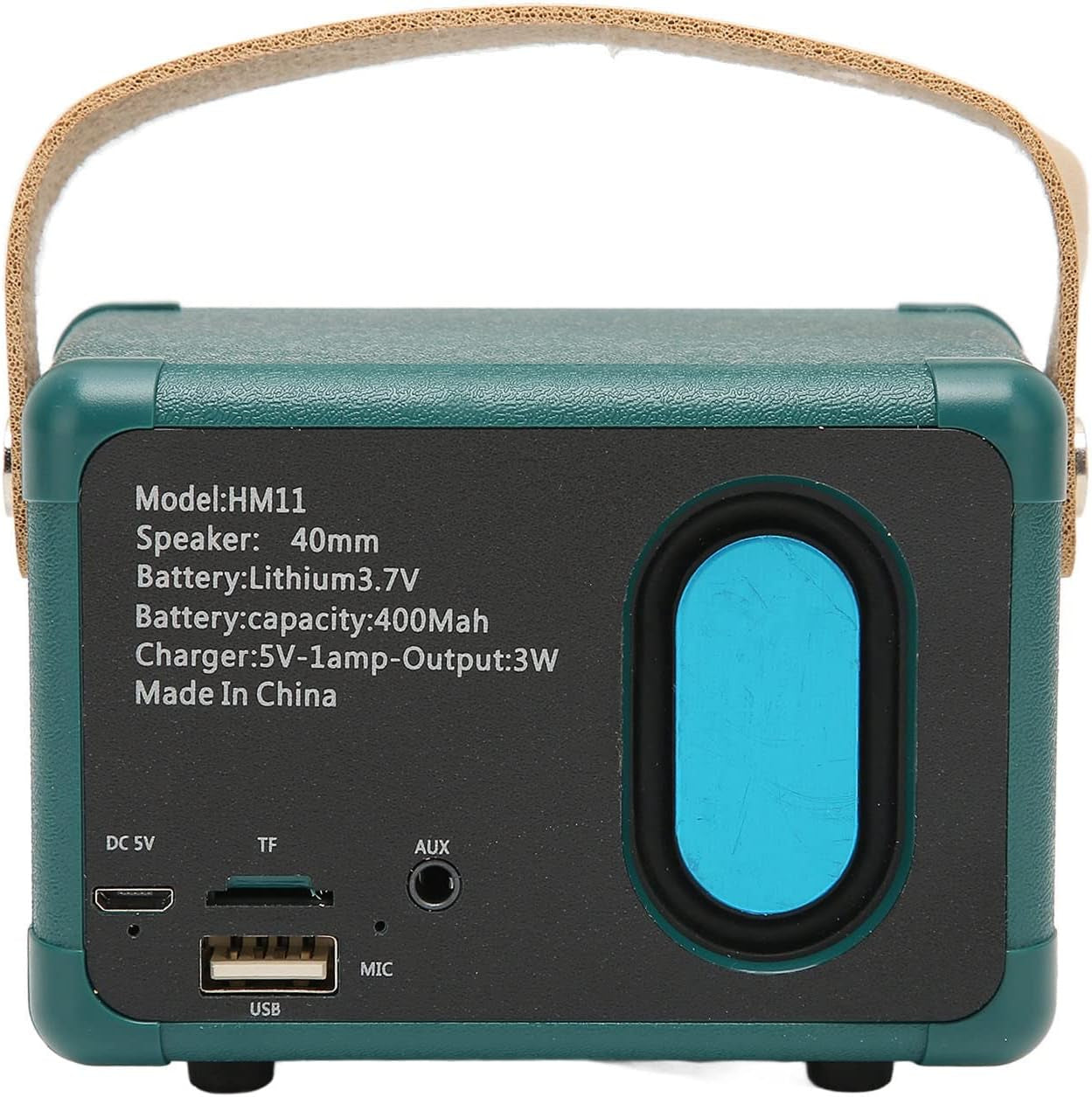 Mini Bluetooth Speaker Vintage Speaker - 50Hz to 18Khz Hifi Stereo Retro Bluetooth Speaker with Long Battery Life (Green)