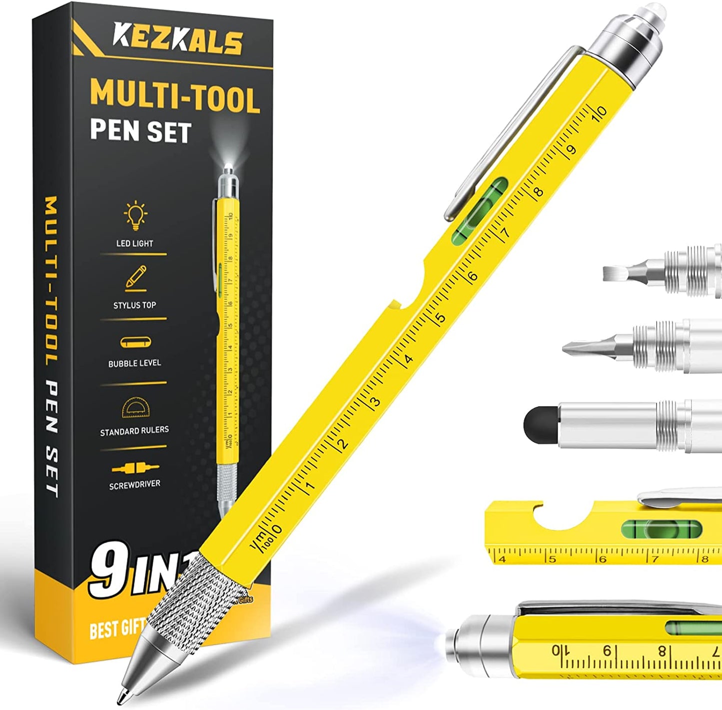 9-in-1 Multitool Pen: Ideal Valentine's Day Gifts for Him, Perfect for Boyfriends, Dads, and Men Who Appreciate Unique Gadgets