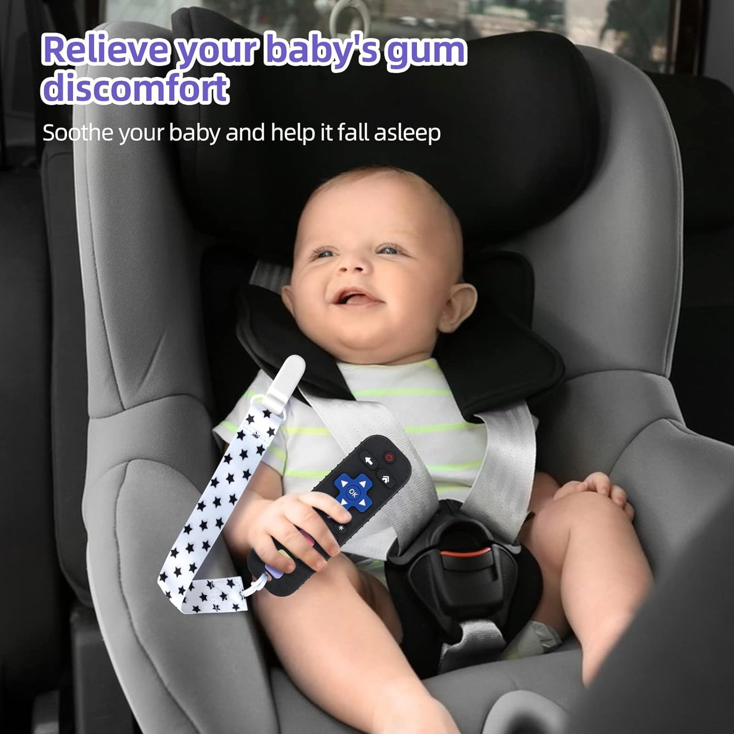 Infant Teether Toy - TV Remote Control Shape for Teething Relief - 3-24 Months