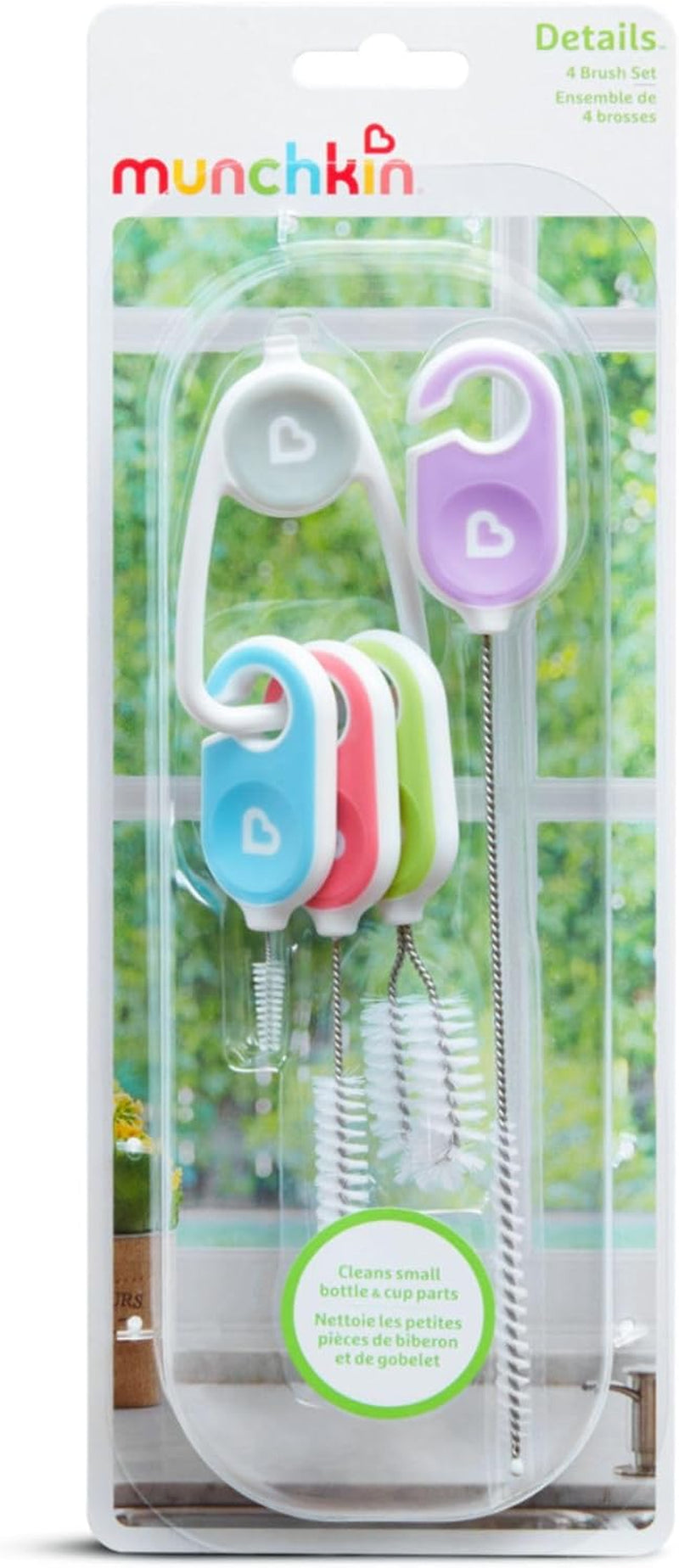 Bottle and Cup Cleaning Brush Set with Key Ring, Ergonomic Handle, 4 Piece
