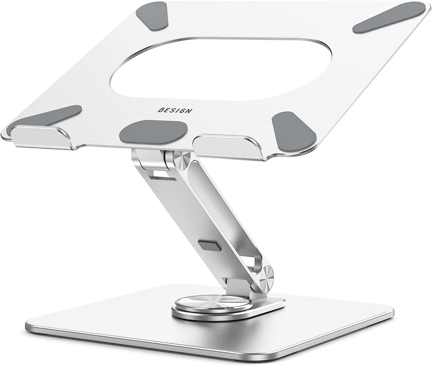 LSX7 Ergonomic Laptop Stand with 360° Rotating Base, Adjustable Riser for 10-15.6" Laptops, (Black)