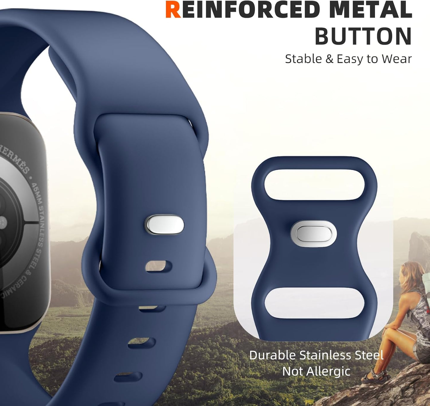 5-Pack Soft Silicone Sport Strap for Apple Watch Series 10-3, Compatible with Ultra and SE Models, Breathable Design for Men and Women