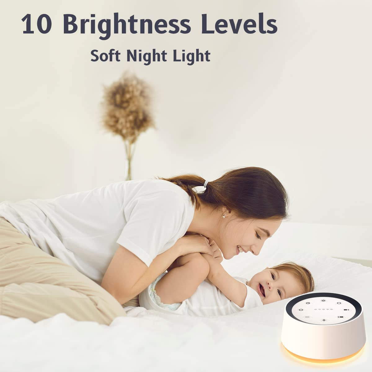 Sound Machine -30 Soothing Sounds, 12-Color Night Light - White Noise Device, Memory Function, 36 Volume Levels, Timers