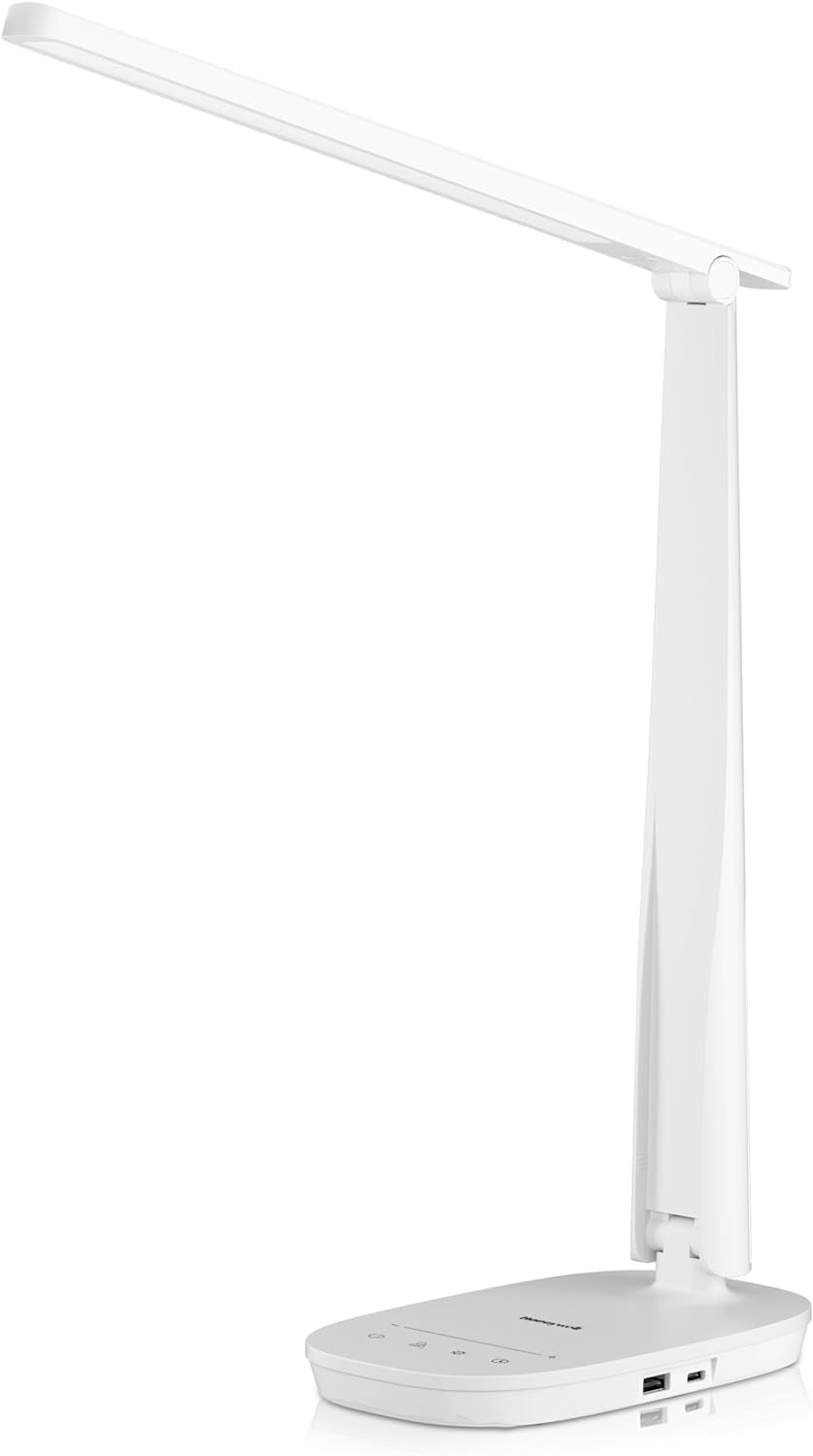 LED Desk Lamp - Eye-Caring, Foldable Design with USB Charging, 4 Color Modes, Stepless Dimming, Auto Timer, Touch Control