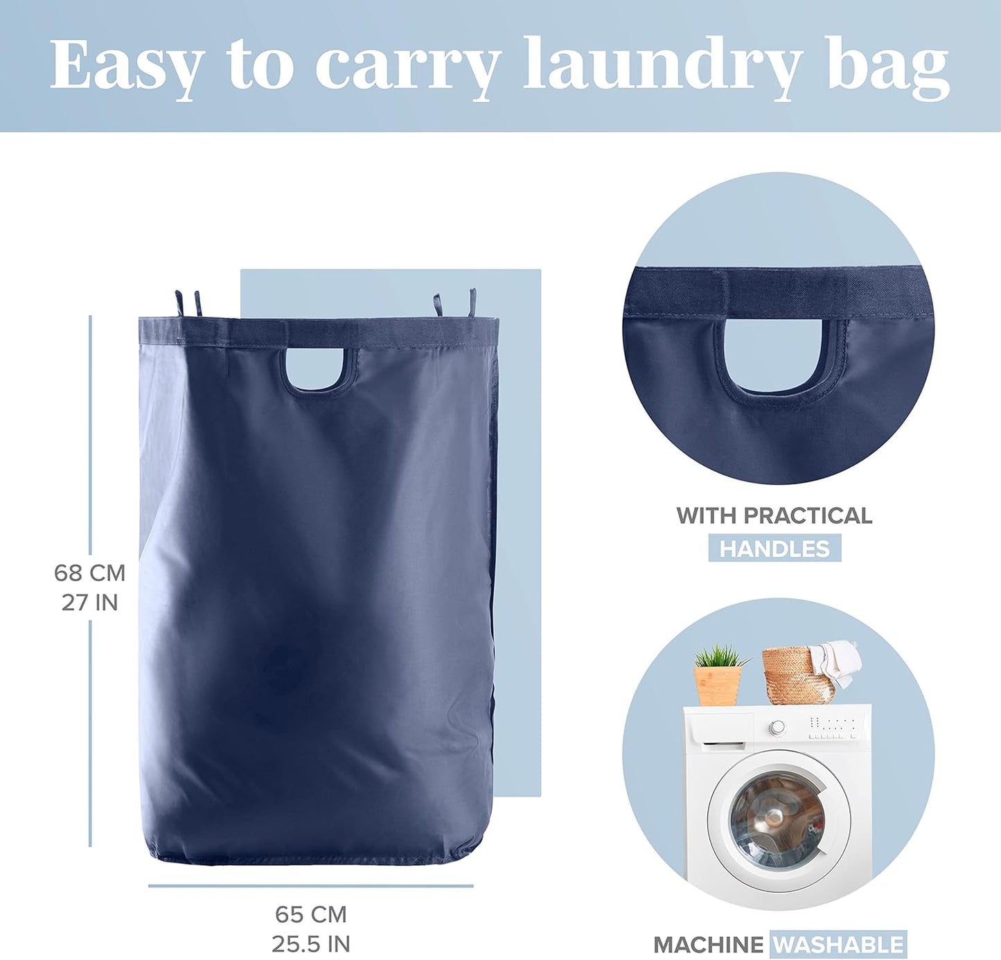 - Blue Laundry Baskets with Lid - XL 100 L - Large Laundry Hamper for Clothes - Panier a Linge Sale - Bamboo Clothes Hamper Bathroom Tall Hamper with Lid