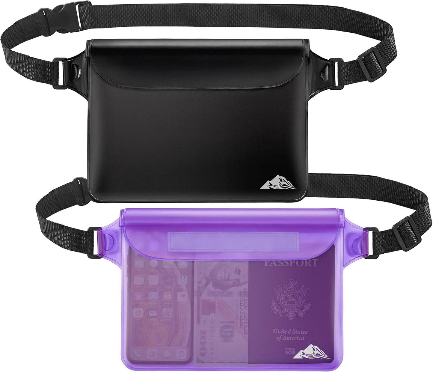 2-Pack Waterproof Pouch - Touch Sensitive Screen and Adjustable Waist Strap | Protect Your Phone and Valuables During Water Activities |