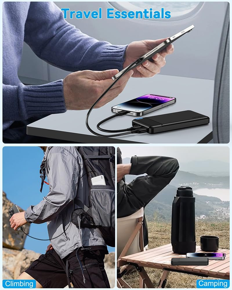 2-Pack 10,000mAh USB-C Portable Charger Power Bank with Fast Charging