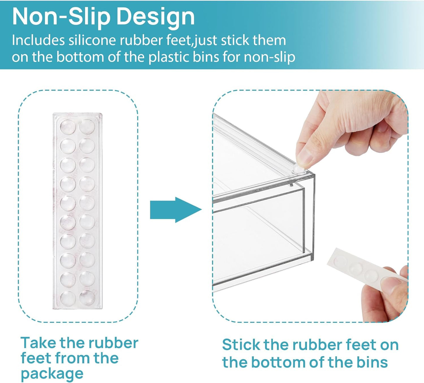 3-Pack Stackable Clear Plastic Drawer Organizers for Makeup and Beauty Supplies