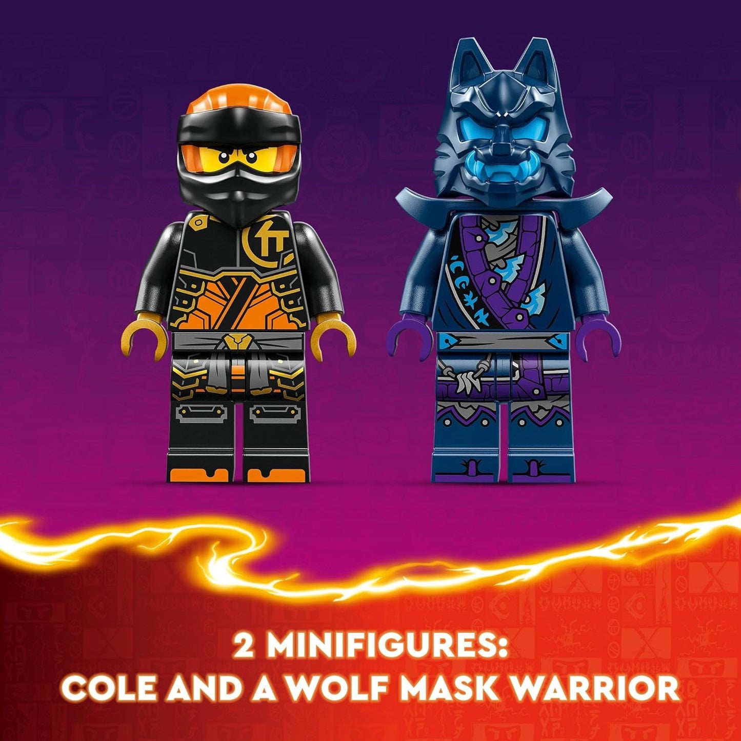 NINJAGO Cole’S Elemental Earth Mech Mini Ninja Toy, Customizable Action Figure Adventure Toy with Cole and Wolf Warrior Minifigures, Ninja Gift for Boys, Girls and Kids Ages 7 and Up, 71806