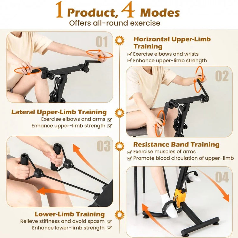Folding Pedal Exercise Bike with Customizable Resistance Levels