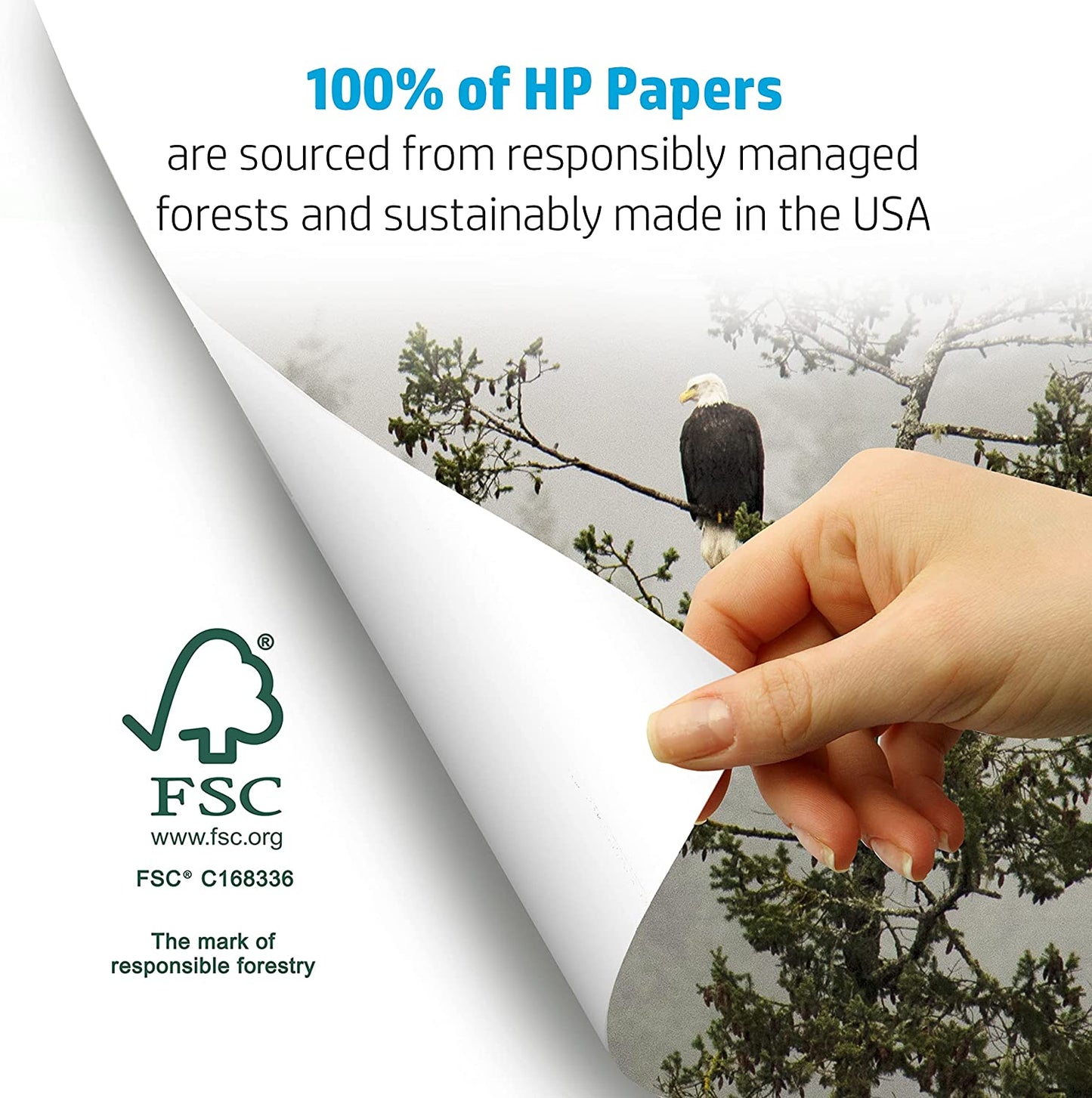 Office Printer Paper HP 8.5x11, 20 lb, 3 Ream Case (1500 Sheets), 92 Bright, FSC Certified, Compatible with HP Printers
