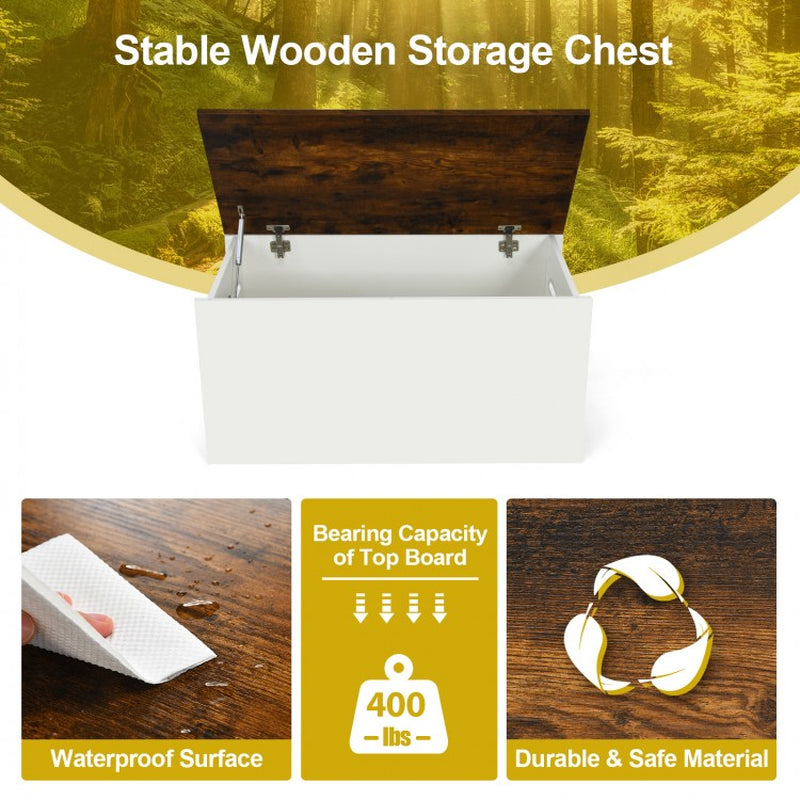 Pneumatic-Assist Flip-Top Storage Chest with Self-Locking Lid