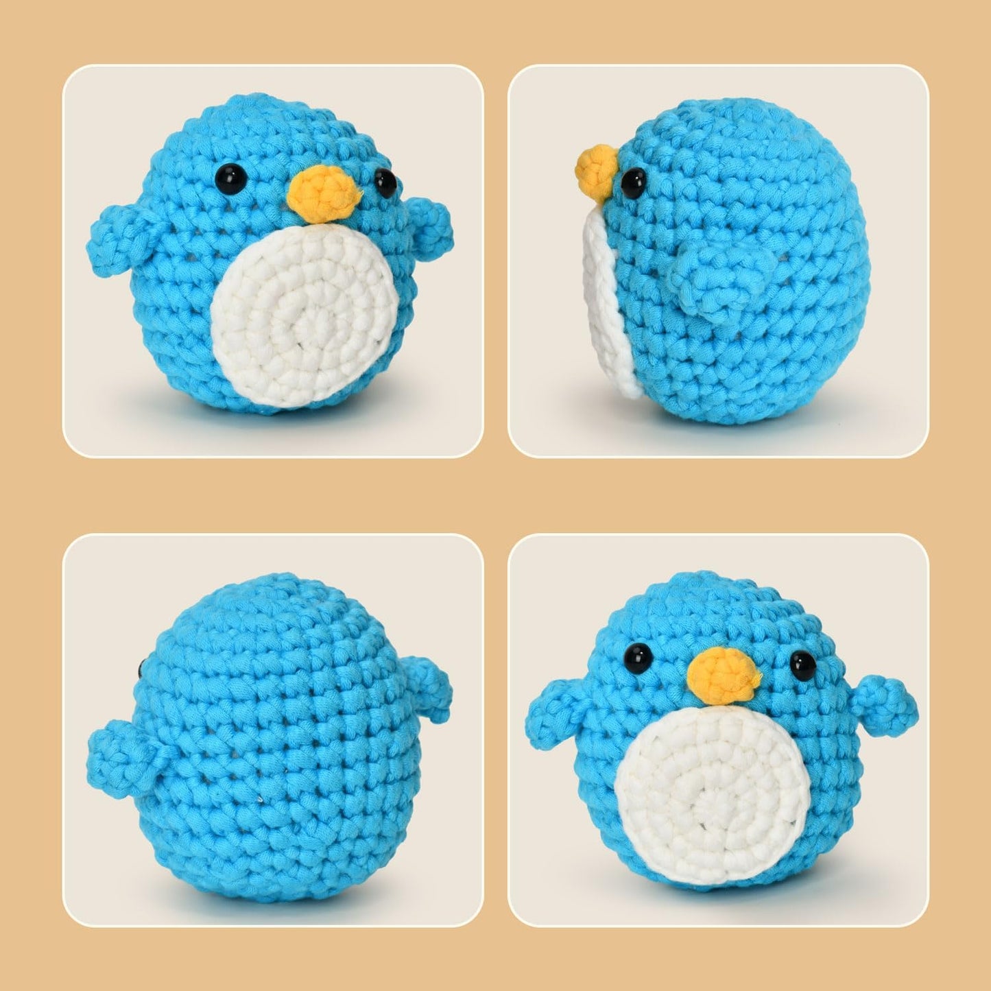 Beginner's Crochet Animal Kit with Step-by-Step Video Tutorials - Ideal Gift for Birthdays for Kids and Adults